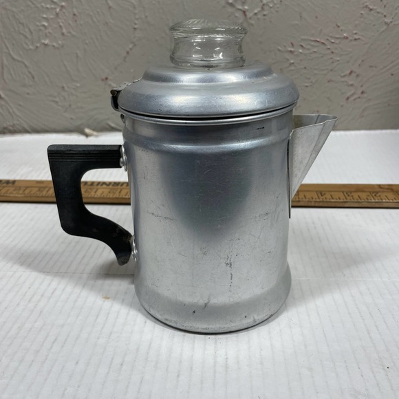 Antique aluminum store coffee pots
